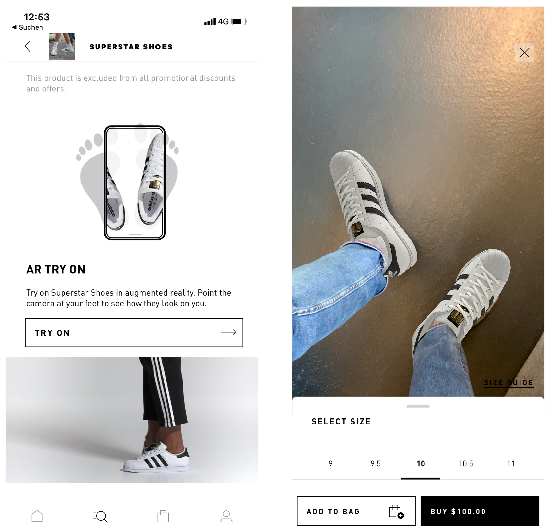 Adidas AR Sneakers Try-On App - Virtual Reality Marketing